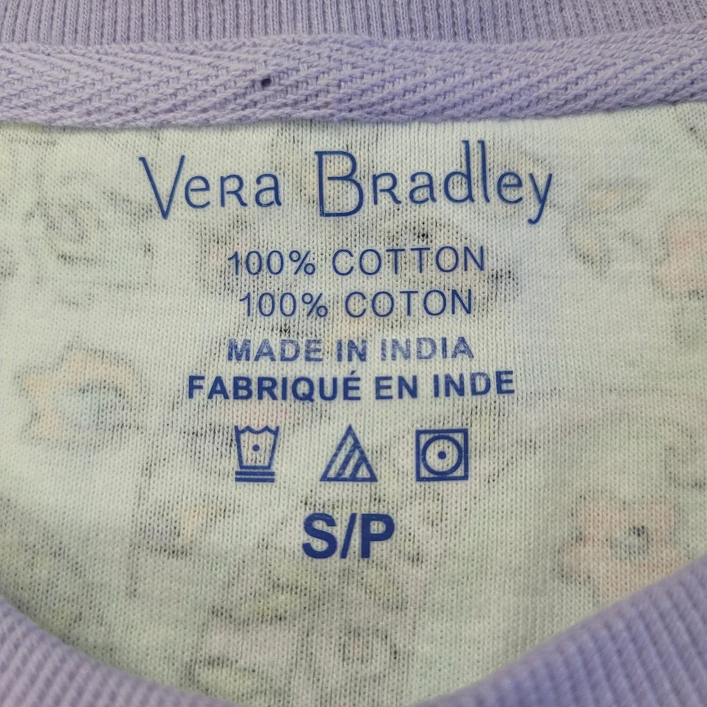 Vera Bradley Pajama Top Womens Small 4-6 Purple Maddalena Paisley New Loungewear